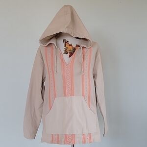 Natural REFLECTIONS brown and orange tunic with front pouch.  100% cotton Large